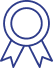 Symbole Icône Badge Récompense Certification Qualité Icône bleu foncé d'un badge de récompense ou d'un médaillon avec un ruban festonné pendentif, symbolisant la qualité ou la certification.